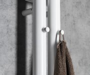 Sapho Pilon Otopné Těleso 122x1800mm, Se Dvěma Háčky Pro Ručník, Bílá Mat