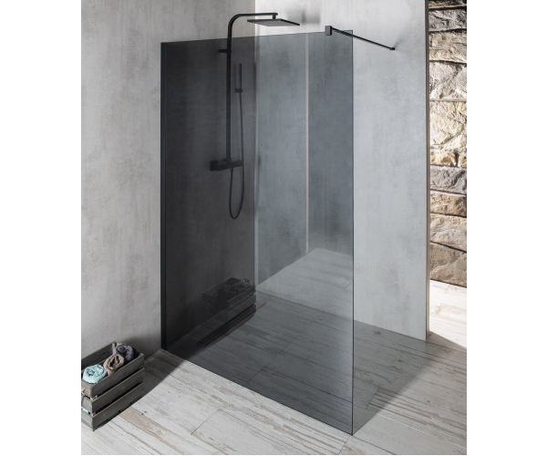 Gelco Vario Black Jednodílná Sprchová Zástěna K Instalaci Ke Stěně, Kouřové Sklo, 700 Mm