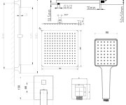 Sapho Cubemix Podomítkový Sprchový Set S Pákovou Baterií, 2 Výstupy, Posuvný Držák Sprchy, černá Mat