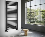Aqualine Direct Otopné Těleso S Bočním Připojením 450x960mm, černá Mat