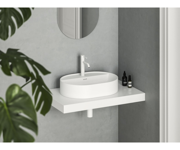 Umyvadlo Ceramic Slim Shelf O - Umyvadlo Ceramic Slim Shelf O 55, s otvorem pro baterii, s