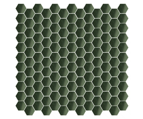Mozaika Appiani Eden Felce 30x30 Hexagon Luc. - zelená