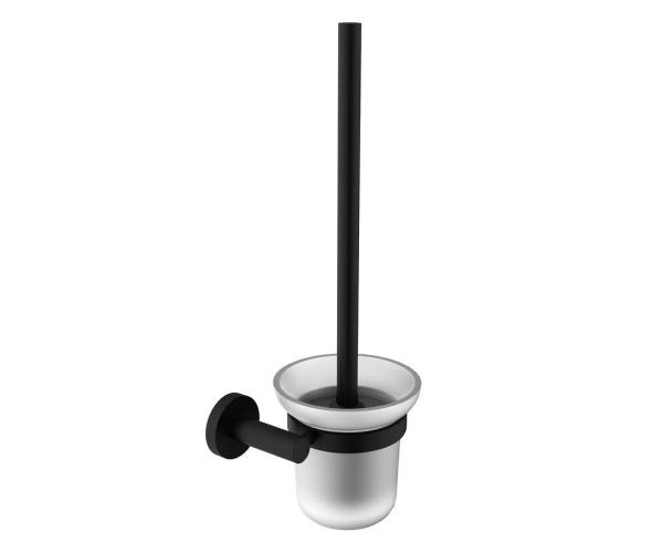 Sapho X-round Black Wc štětka Závěsná, Mléčné Sklo, černá Mat