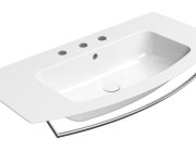 Gsi Pura Keramické Umyvadlo Slim Oblé 102x52cm, Broušená Spodní Hrana, 3 Otvory, Bílá Extraglaze