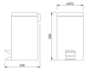 Aqualine Simple Line Odpadkový Koš Kulatý 12l, černá Mat