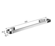 Gedy Samoa Držák Ručníků 450mm, černá Mat