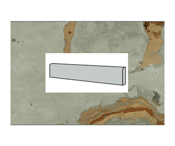 Sokl jako kámen Coem Bali Light Green Battiscopa Naturale 6,8x61,4 - sokl - zelená