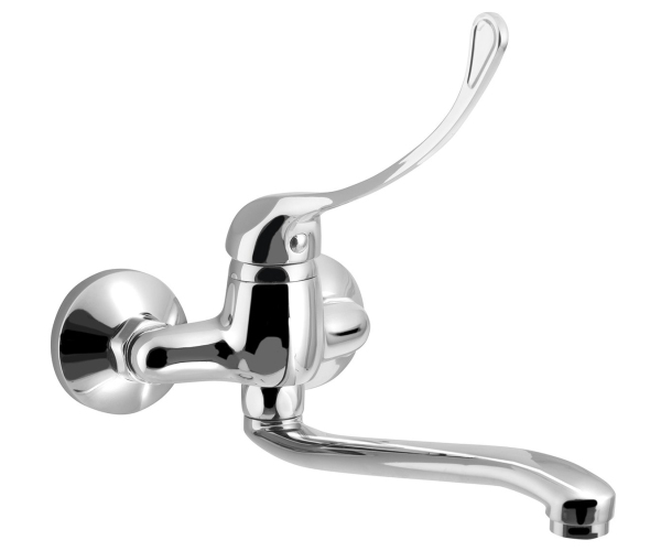 Aqualine 35 Nástěnná Baterie, Rozteč 100mm, Lékařská Páka, Ramínko Ploché Zvýš