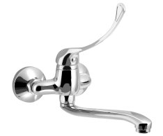 Aqualine 35 Nástěnná Baterie, Rozteč 100mm, Lékařská Páka, Ramínko Ploché Zvýš