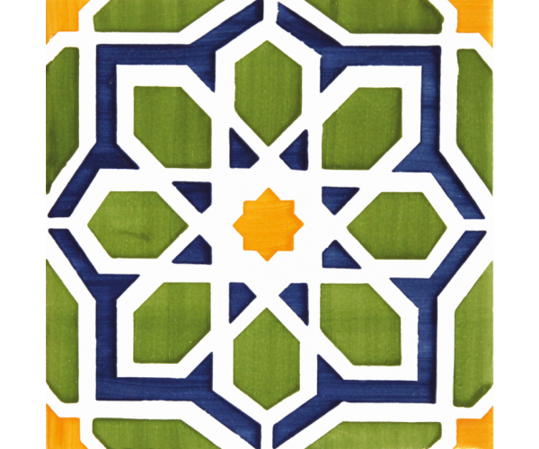 Vzorovaný dekor Aleluia Ceramicas Moorish Rabat 14x14