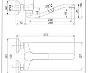 Dřezová Stěnová Baterie S Tvarovaným Plochým Ramínkem, Rozteč 100 Mm - Chrom – Ventura VNR3115-Z100