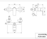 Porto, Sprchová Stěnová Baterie S Horním Vývodem, Bez Sprchové Sady, Rozteč 150 Mm POR10801