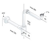 Bruckner Crono Umyvadlový Sifon šetřící Místo, 5/4", Dn32, Bílá