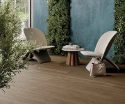 2cm dlažba jako dřevo Deceram Outdoor Island Dark Brown 30x120 - hnědá (skladem)