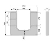 Sapho Lindo "u" Organizér 372x36x323mm, Plast, Antracit