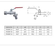 06120mz34 -zahradní Kulový Kohout 3/4" Pn16 STA2067-34