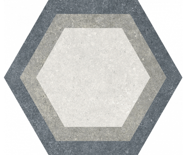 Dlažba jako kámen Codicer Traffic Hex Combi Grey Mix 22x25