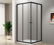 Aqualine Agga Black čtvercová Sprchová Zástěna 900x900mm, čiré Sklo
