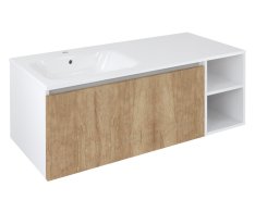 Sapho Lorea Skříňka 120x46x51,5cm (90+30pcm), Levá, Dub Alabama/bílá Mat