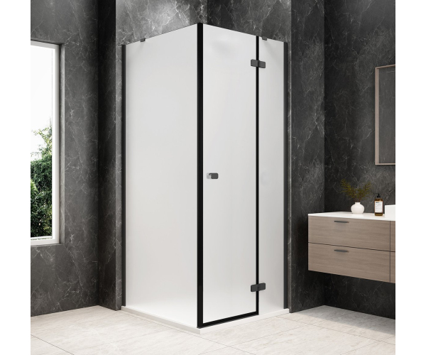 Polysan Globe Gun Metal čtvercový Sprchový Kout 1000x1000mm, Matné Sklo, Pravé