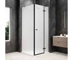 Polysan Globe Gun Metal čtvercový Sprchový Kout 1000x1000mm, Matné Sklo, Pravé