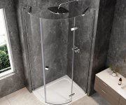 Polysan Globe Chrome čtvrtkruhový Sprchový Kout 900x800mm, čiré Sklo, Pravé