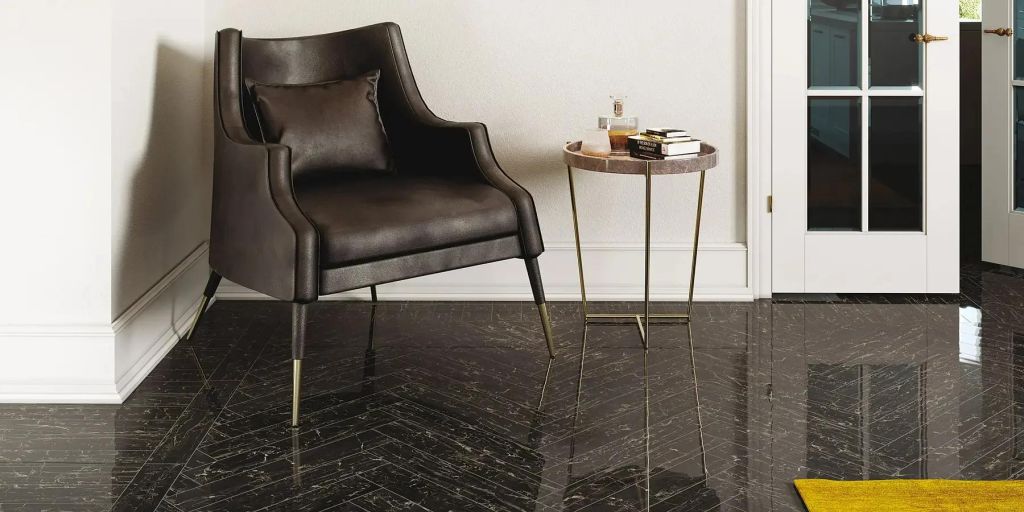 Realizace Dlažba v imitaci mramoru Settecento Reverse Miroir 10x60 Lappato