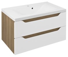 Sapho Wave Umyvadlová Skříňka 79,7x45x47,8cm, Bílá/dub Cuneo