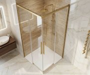 Gelco Luxor Gold Matt čtvercový Sprchový Kout 1000x1000mm, Rohový Vstup