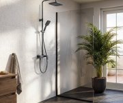 Aqualine Flery Sprchový/vanový Sloup S Pákovou Baterií, Otočné Ramínko, Gun Metal