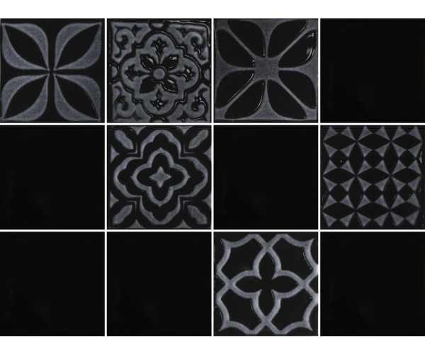 Vzorovaný dekor Aleluia Urban Atelier Decor Glam Preto 10x10