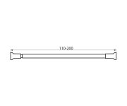 Aqualine Teleskopická Rozpěrná Tyč 110-200cm, Nerez Lesk