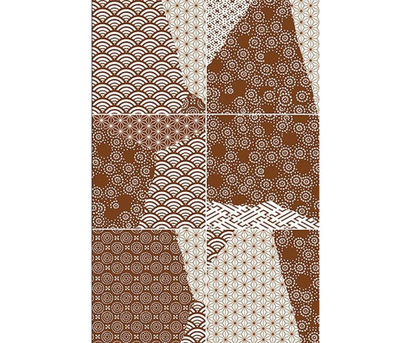 Vzorovaná dlažba Fioranese Kintsugi Rust MIX JAPAN 20,13x20,13 Luc. Rett.