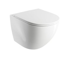 OMNIRES - Ottawa Mísa Rimless Včetně Sedátka S Slow, 49 X 37 Cm Bílá Lesk /bp/ Ottawamwbp