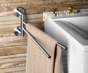 Sapho X-steel Dvojitý Držák Ručníků Otočný 370mm, Nerez Mat