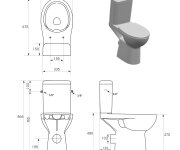 Sapho Handicap Wc Kombi Zvýšený Sedák, Rimless, Zadní Odpad, Bílá