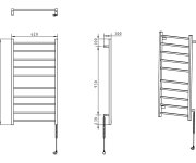 Sapho Eskinado Elektrický Sušák Ručníků, Hranatý, 620x1160 Mm, 120 W, Nerez Lesk