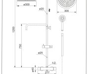Sprchový Set Termostatické Baterie Cooltouch S Tyčí Tevere A Sprchovou Sadou TO-SET-CT3