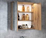 Aqualine Kawa Strip Galerka S Led Osvětlením 60x70x22cm, Dub Emporio