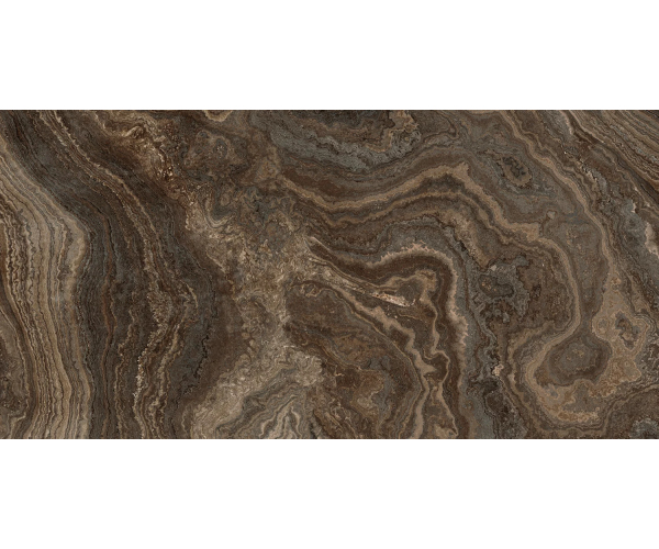 Dlažba jako mramor Naxos Rhapsody Brown Wave Pol. Ret. 60x120 - hnědá