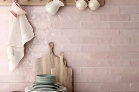 Příjemně růžový obklad do kuchyně pro ženy Equipe Tribeca Tea Rose