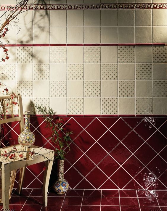 Realizace Retro koupelny inspirace galerie Tonalite Provenzale Bordeaux & Champagne
