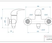 Sprchová Stěnová Baterie Bez Příslušenství, Rozteč 150 Mm, Klik-klak - Chrom - Luna LU3130