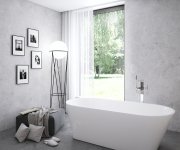 Vana Solo - Vana Solo 178x80, volně stojící, bílá, krytka přepadu a odtoku černá XC00100036