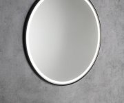 Sapho Kadris Kulaté Zrcadlo S Led Osvětlením ø 80cm, černá Mat