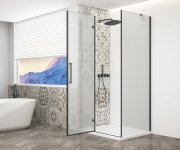 Gelco Trinity Black Obdélníkový Sprchový Kout 1000x1200mm, Matné Sklo, Levé