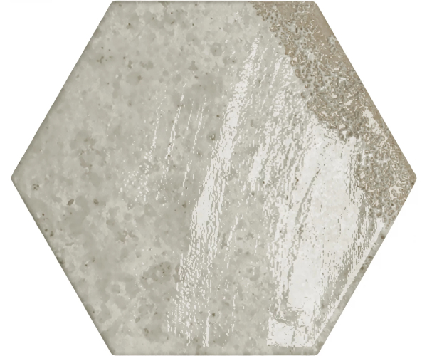 Retro dlažba Bestile Carmen Hexagon Grey 13x15 Shine - šedá