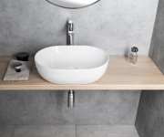 Aqualine Keramické Umyvadlo Na Desku 49x36cm, Bílá