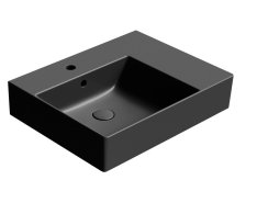 Gsi Kube X Keramické Umyvadlo 60x47cm, S Odkládací Plochou Vpravo, černá Mat