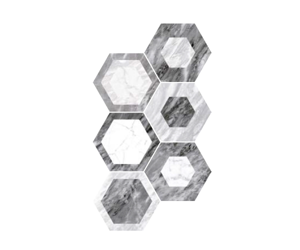 Dlažba jako kámen Equipe Bardiglio Hexagon Decor Geo 17,5x20